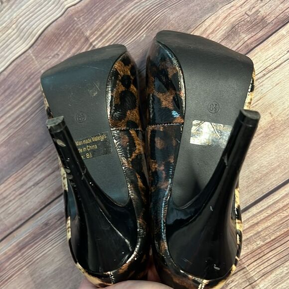 Pulse Leopard Print Peep Toe Heels Size 8.5 4.5” Stiletto Pumps - Picture 8 of 10